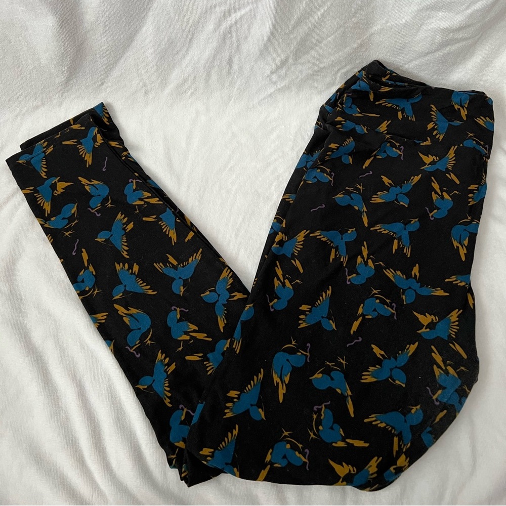 LuLaRoe Leggings, Bird and Worm Pattern